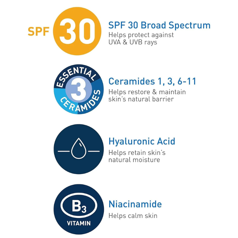 CeraVe Face Moisturizer with Sunscreen, AM Facial Moisturizing Lotion - SPF 30, 89mL